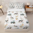 thumbnail image 1 of Homewish Farm Cow Animal Kids Zipper Full Size Comforter Sets with Fitted Sheet and 2 Pillowcases, Cartoon Truck Zipper Bedding Set, Reversible, 4 Pieces, 1 of 6