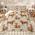 thumbnail image 1 of Homewish Farm Highland Cow Bedding Comforter Set,Farmhouse Highland Cattle Twin Comforter Sets,Rustic Flower Floral Bedding Set For Girl Boys,Ultra Soft Home Decor Reversible,2pcs, 1 of 8