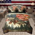 thumbnail image 1 of Homewish Farmhouse Base Fish Bedding Comforter Set 7pcs, Vintage American Flag Queen Bedding Sets, Western Old Fashion Reversible Queen Sheet Sets, Breathable Home Decor, 1 of 8