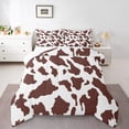 thumbnail image 1 of Homewish Farmhouse Cow Print 3 Pieces Queen Comforter Set for Children Teens Adults,Retro Vintage Ultra Soft Bedding Sets,Brown White Bedding Comforter Set Breathable,Luxury Bedroom Decor,Reversible, 1 of 8