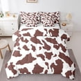 thumbnail image 1 of Homewish Farmhouse Cow Print Bedding Comforter Set 7 Pieces for Children Teens Adults,Retro Vintage Full Bedding Set Lightweight,Brown White Fitted Sheet Flat Sheet,Luxury Bedroom Decor,Reversible, 1 of 8