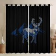 thumbnail image 1 of Homewish Farmhouse Deer Elk Curtains Pack of 2 (42x84 Each) for Men, Rustic Adventure Curtains Blackout, Western Countryside Bedroom Curtains, Black Out Curtains Room Decor, 1 of 6