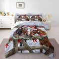 thumbnail image 1 of Homewish Farmhouse Horse Bedding Comforter Set 2pcs for Female Men Teens,Lodge Cabin Twin Comforter Sets Microfiber,Merry Christmas Breathable Bedding Set,Super Cozy Room Decor,Reversible, 1 of 8