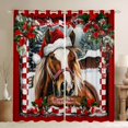 thumbnail image 1 of Homewish Farmhouse Horse Black Out Curtains for Female Men Teens,Geometric Plaid Curtains Pack of 2 (42x63 Each),Merry Christmas Bedroom Curtains,Super Cozy Room Decor, 1 of 6