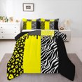 thumbnail image 1 of Homewish Fashion Abstract Teens Queen Comforter Set, Modern Zebra Cheetah Print Bedding Sets, Chic Yellow Polkadots Reversible Bedding Comforter Set, Lightweight Room Decor, 3 Pieces, 1 of 8