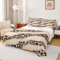 thumbnail image 1 of Homewish Fashion Cheetah Print Bed Sheets, Leopard Wildlife King Sheets, Brown Abstract Stripes Sheet Set, Breathable Home Decor, 4pcs, 1 of 7
