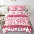 thumbnail image 1 of Homewish Fashion Cheetah Print Bedding Comforter Set 7-Piece, Fashion Glitter Diamond King Bedding Sets, Teens Kids Girls Women Reversible Bed Sheets, Microfiber Bedroom Decor, 1 of 7