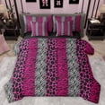 thumbnail image 1 of Homewish Fashion Cheetah Print Bedding Comforter Set 7pcs, Wildlife Leopard Lover King Bedding Sets, Modern Art Pink Polkadots Reversible Bed Sheets, Microfiber Bedroom Decor, 1 of 7