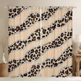 thumbnail image 1 of Homewish Fashion Cheetah Print Black Out Curtains, Leopard Wildlife Curtains Pack of 2 (42x63 Each), Brown Abstract Stripes Bedroom Curtains, Blackout Curtains Home Decor, 1 of 6