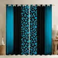 thumbnail image 1 of Homewish Fashion Cheetah Print Curtains Pack of 2 (42x84 Each), Leopard Wildlife Animal Curtains Blackout, Blue Abstract Stripe Line Bedroom Curtains, Living Room Curtains Decor, 1 of 6