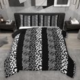 thumbnail image 1 of Homewish Fashion Cheetah Print Queen Comforter Set, Wildlife Leopard Lover Bedding Sets, Modern Art Grey Polkadots Reversible Bedding Comforter Set, Super Cozy Room Decor, 3-Piece, 1 of 8