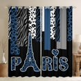 thumbnail image 1 of Homewish Fashion Eiffel Tower Teens Black Out Curtains, Modern Zebra Cheetah Print Curtains Pack of 2 (42x63 Each), Chic Navy Polkadots Bedroom Curtains, Curtains and Drapes Decor, 1 of 6