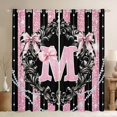 thumbnail image 1 of Homewish Fashion Initial M Letter Curtains Pack of 2 (42x84 Each), Princess Bowknot Ribbon Curtains Blackout, Pink Glitter Diamond Bedroom Curtains, Curtains and Drapes Home Decor, 1 of 6