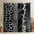 thumbnail image 1 of Homewish Fashion Leopard Print Blackout Curtains Set of 2 (52x84 Each) for Women, Giraffe Cheetah Animal Window Curtains, Grey Abstract Ombre Curtains and Drapes, Window Curtains Decor, 1 of 6