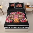thumbnail image 1 of Homewish Fashion Leopard Print Camping RV Zipper Twin Comforter Sets with Fitted Sheet and 2 Pillowcases,Travel Trailers Lover Zipper Bedding Set,Black Reversible,4 Pieces, 1 of 7