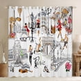 thumbnail image 1 of Homewish Fashion Paris Girl Black Out Curtains, Romantic Valentine's Day Curtains Pack of 2 (42x63 Each), Teen Adult Girl Women Bedroom Curtains, Curtains and Drapes Room Decor, 1 of 5
