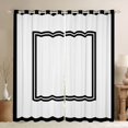 thumbnail image 1 of Homewish Fashion Square Adult Black Out Curtains, Modern Abstract Stripes Curtains Pack of 2 (42x63 Each), White Black Lines Bedroom Curtains, Black Out Curtains Bedroom Decor, 1 of 6