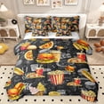 thumbnail image 1 of Homewish Fast Food Lover Twin Bedding Sets 7-Piece, Cartoon Popcorn Hamburger Pizza Bedding Comforter Set, Teens Kids Boys Girls Sheet Sets, Breathable Home Decor, 1 of 7