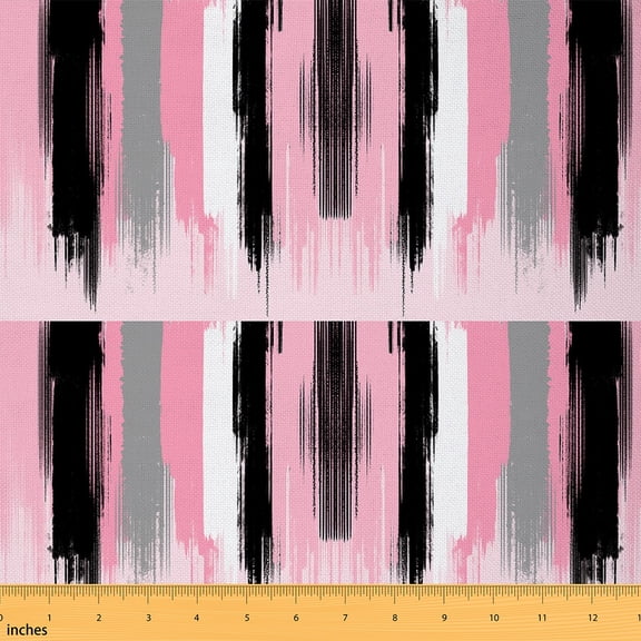 Homewish Female Chic Artwork Fabric by the Yard 1 Yard, Black Pink Watercolor Room Decor Fabric by the Yard, Modern Fashion Abstarct Sewing Fabric, Microfiber Bedroom Decor