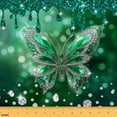 thumbnail image 1 of Homewish Female Diamond Butterfly Fabric by the Yard 1 Yard, Green Sequin Print Room Decor Fabric by the Yard, Modern Fashion Sewing Fabric, Luxury Bedroom Decor, 1 of 6