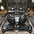 thumbnail image 1 of Homewish Female Men Bull Skull Full Size Comforter Sets 3-Piece,Chic Floral Flowers Bedding Comforter Set,Bohemian Retro Vintage Aesthetic Lightweight Bedding Sets,Breathable Home Decor, 1 of 8