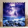 thumbnail image 1 of Homewish Female Men Women Abstract Gradient Lightning Curtains Pack of 2 (42x84 Each),Natural Disaster Curtains Blackout,Ocean Beach Bedroom Curtains,Breathable Home Decor, 1 of 6