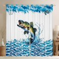thumbnail image 1 of Homewish Female Men Women Big Bass Fish Blackout Curtains Set of 2 (52x84 Each),Fishing And Hunting Window Curtains,Abstract Vintage Lake Life Curtains and Drapes,Breathable Home Decor, 1 of 6