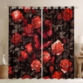 thumbnail image 1 of Homewish Female Men Women Romantic Floral Rose Curtains Pack of 2 (42x84 Each),Chic Flowers Blossoms Curtains Blackout,Flying Butterflies Bedroom Curtains,Microfiber Bedroom Decor, 1 of 6
