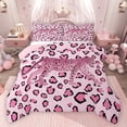 thumbnail image 1 of Homewish Female Men Women Safari Cheetah Full Size Comforter Sets 3-Piece,Black Pink Bedding Comforter Set,Jungle Wildlife Leopard Print Lightweight Bedding Sets,Luxury Bedroom Decor,Reversible, 1 of 8