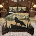 thumbnail image 1 of Homewish Female Men Women Safari Wolf Bedding Comforter Set 2pcs,Jungle Animal Twin Comforter Sets Microfiber,Vintage Cabin Breathable Bedding Set,Breathable Home Decor,Reversible, 1 of 8