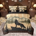 thumbnail image 1 of Homewish Female Men Women Safari Wolf Twin Bedding Sets 7-Piece,Jungle Animal Bedding Comforter Set Microfiber,Vintage Cabin Breathable Sheet Sets,Breathable Home Decor,Reversible, 1 of 8