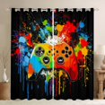 thumbnail image 1 of Homewish Female Men Women Video Game Blackout Curtains Set of 2 (52x84 Each),Graffiti Splash Window Curtains,Abstract Gradient Gamepads Curtains and Drapes,Ultra Soft Home Decor, 1 of 6