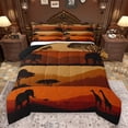 thumbnail image 1 of Homewish Female Men Women Wildlife Elephant Giraffe Bedding Comforter Set 2pcs,African Savanna Twin Comforter Sets Microfiber,Animal Migration Breathable Bedding Set,Super Cozy Room Decor, 1 of 8