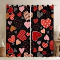 thumbnail image 1 of Homewish Female Women Adults Romantic Love Heart Curtains Pack of 2 (42x84 Each),Happy Valentine'S Day Curtains Blackout,Polka Dots Geometric Plaid Bedroom Curtains,Microfiber Bedroom Decor, 1 of 6
