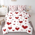 thumbnail image 1 of Homewish Female Women Adults Romantic Love Heart Twin Bedding Sets 7-Piece,Happy Valentine'S Day Bedding Comforter Set Microfiber,Red White Breathable Sheet Sets,Microfiber Bedroom Decor, 1 of 8