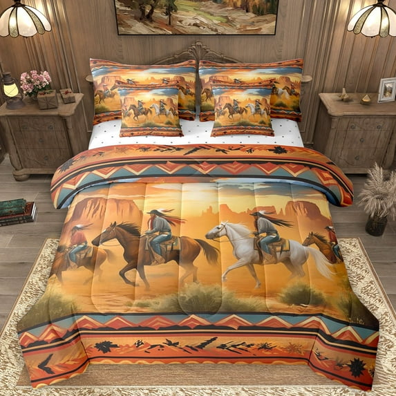 Homewish Fishing Theme Twin Bedding Sets 7-Piece for Female Men Adults,Big Bass Fish Bedding Comforter Set Microfiber,River House Breathable Sheet Sets,Ultra Soft Home Decor,Reversible