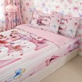 thumbnail image 1 of Homewish Floral Initial E Zipper Full Size Comforter Sets with Fitted Sheet and 2 Pillowcases for Girls,Pink Flowers Butterflies Zipper Bedding Set,4pcs,Pink Reversible, 1 of 6