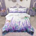 thumbnail image 1 of Homewish Floral Lavender 3 Pieces Queen Comforter Set for Kids Children Teens Girls,Flying Butterflies Ultra Soft Bedding Sets,Spring Garden Bedding Comforter Set Breathable,Microfiber Bedroom Decor, 1 of 8