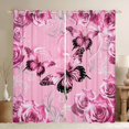 thumbnail image 1 of Homewish Floral Rose Butterfly Girl Blackout Curtains Set of 2 (52x84 Each),Dreamy Princess Window Curtains,Chic Flowers Curtains and Drapes,Microfiber Bedroom Decor, 1 of 6