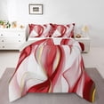 thumbnail image 1 of Homewish Fluid Ink Geometric Full Size Comforter Sets,Aesthetic Geometric Bedding Comforter Set,Red,Light Gray Reversible,3pcs,1 Comforter and 2 Pillowcases, 1 of 7