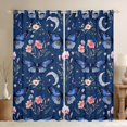 thumbnail image 1 of Homewish Flying Blue Butterflies Black Out Curtains for Teens Female Men,Pink Floral Flower Curtains Pack of 2 (42x63 Each),Dreamy Princess Bedroom Curtains,Microfiber Bedroom Decor, 1 of 6