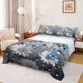 thumbnail image 1 of Homewish Flying Blue Butterflies Twin Sheet Sets 3pcs for Female Men Adults,Floral Daisy Twin Fitted Sheet Microfiber,Chic Flowers Breathable Flat Sheet,Breathable Home Decor, 1 of 7