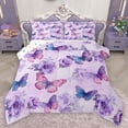 thumbnail image 1 of Homewish Flying Butterflies 3 Pieces Queen Comforter Set for Female Men Adults,Chic Purple Flowers Ultra Soft Bedding Sets,Spring Garden Bedding Comforter Set Breathable,Super Cozy Room Decor, 1 of 8