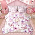 thumbnail image 1 of Homewish Flying Butterflies 7pcs Bedding Comforter Set For Teens Boys Girls,Chic Flowers Queen Bedding Sets Super Cozy,Dreamy Princess Queen Sheet Sets,Ultra Soft Home Decor,Reversible, 1 of 8
