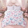 thumbnail image 1 of Homewish Flying Butterflies Bedding Comforter Set 2pcs for Teens Boys Girls,Pink Blue Twin Comforter Sets Microfiber,Dreamy Princess Breathable Bedding Set,Lightweight Room Decor,Reversible, 1 of 8