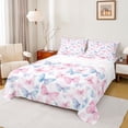 thumbnail image 1 of Homewish Flying Butterflies Twin Sheet Sets 3pcs for Teens Boys Girls,Pink Blue Twin Fitted Sheet Microfiber,Dreamy Princess Breathable Flat Sheet,Lightweight Room Decor, 1 of 7