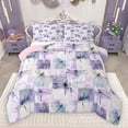 thumbnail image 1 of Homewish Flying Dragonflies Bedding Comforter Set 2pcs for Teenagers Adults,Abstract Geometric Plaid Twin Comforter Sets Microfiber,Vintage Retro Gradient Breathable Bedding Set, 1 of 8