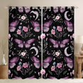 thumbnail image 1 of Homewish Flying Purple Butterflies Blackout Curtains Set of 2 (52x84 Each) for Teens Female Men,Pink Floral Flower Window Curtains,Dreamy Princess Curtains and Drapes,Microfiber Bedroom Decor, 1 of 6