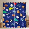 thumbnail image 1 of Homewish Football Baseball Game Black Out Curtains,Rugby Sport Theme Curtains Pack of 2 (42x63 Each),Deepblue Helmet Bedroom Curtains For Boys Kids,Breathable Home Decor, 1 of 6