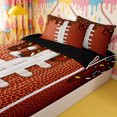 thumbnail image 1 of Homewish Football Brown Ice Cream Drip Zipper Full Size Comforter Sets with Fitted Sheet and 2 Pillowcases,Ball Gamer Zipper Bedding Set for Boys,4pcs,Black Reversible, 1 of 6